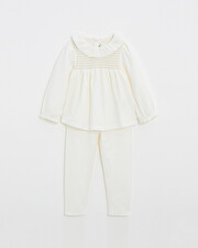 Pyjama deux pi&egrave;ces enfant en velours Coloris &eacute;cru  Natalys