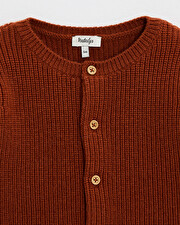 Gilet en laine M&eacute;rinos Coloris rouille  Natalys