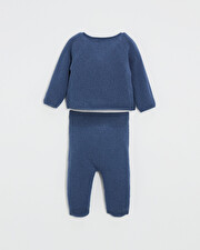 Ensemble brodé en laine mérinos Coloris Bleu Natalys