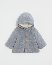 Veste &agrave; capuche en laine m&eacute;rinos Coloris Gris  Natalys