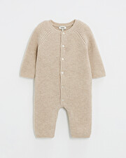 Combinaison longue sans pied en laine m&eacute;... Coloris Beige  Natalys