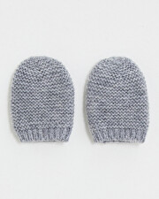 Moufles nouveau-né en laine mérinos Coloris Gris Natalys
