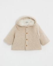 Veste à capuche en laine mérinos Coloris Beige Natalys