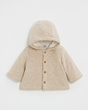 Veste à capuche en laine mérinos Coloris Beige Natalys