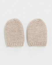 Moufles nouveau-né en laine mérinos Coloris Beige Natalys