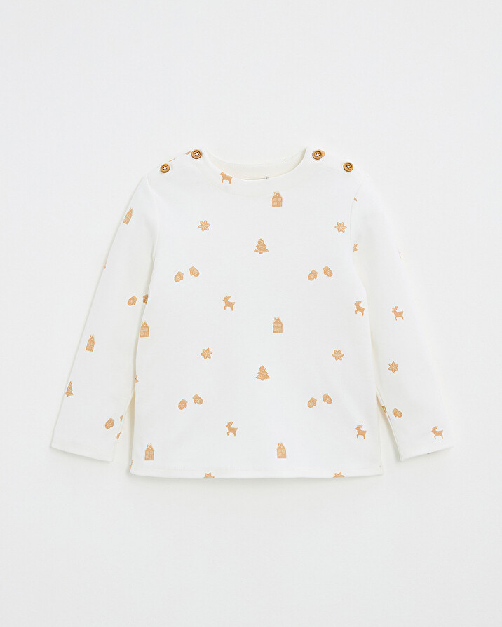 T-shirt manches longues imprim&eacute; Imprim&eacute; biscuits  Natalys
