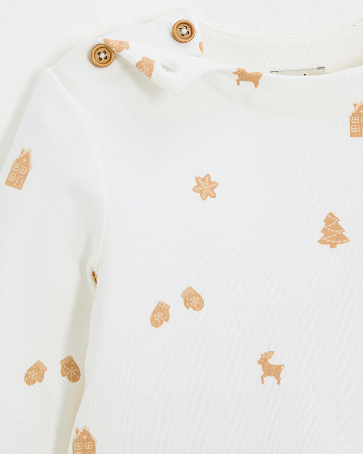 T-shirt manches longues imprim&eacute; Imprim&eacute; biscuits  Natalys