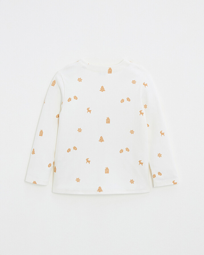 T-shirt manches longues imprim&eacute; Imprim&eacute; biscuits  Natalys