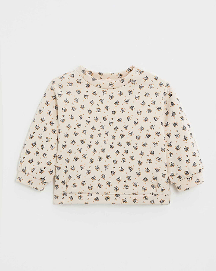 Sweat en molleton imprim&eacute; Imprim&eacute; boutons d'or  Natalys