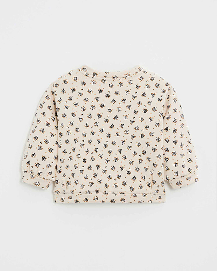 Sweat en molleton imprim&eacute; Imprim&eacute; boutons d'or  Natalys