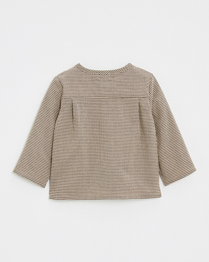Chemise en vichy Coloris gris anthracite chin&eacute;/beige  Natalys