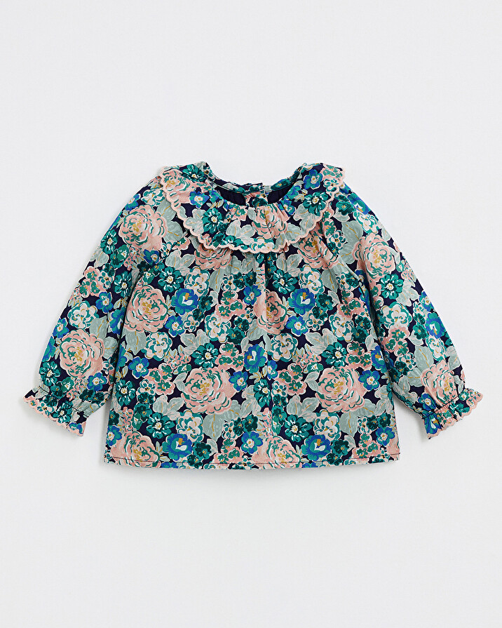 Blouse en popeline imprim&eacute; Imprim&eacute; grosses fleurs  Natalys