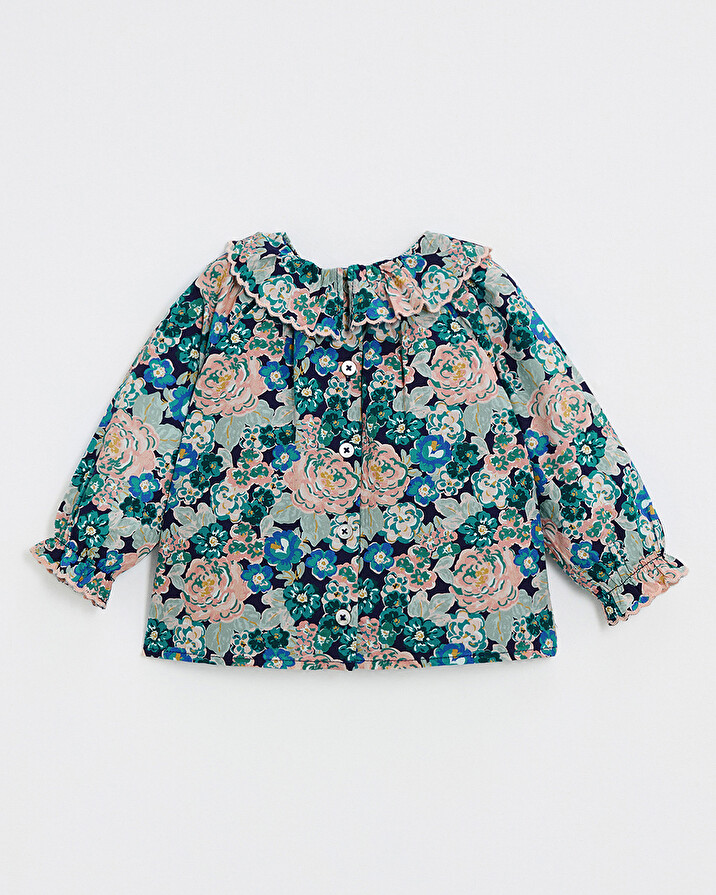 Blouse en popeline imprim&eacute; Imprim&eacute; grosses fleurs  Natalys
