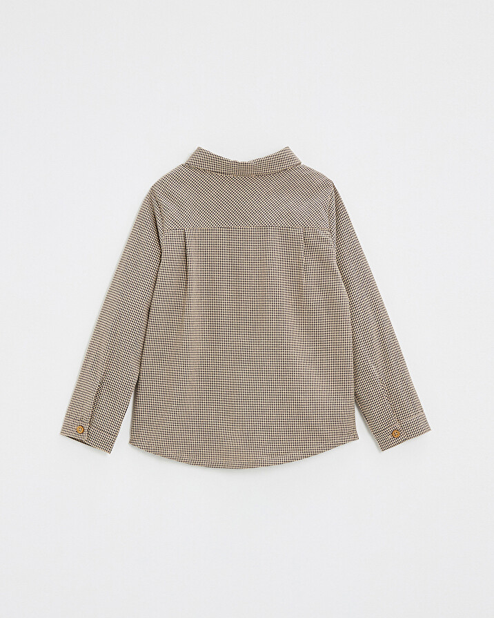 Chemise en vichy Coloris gris anthracite chin&eacute;/beige  Natalys