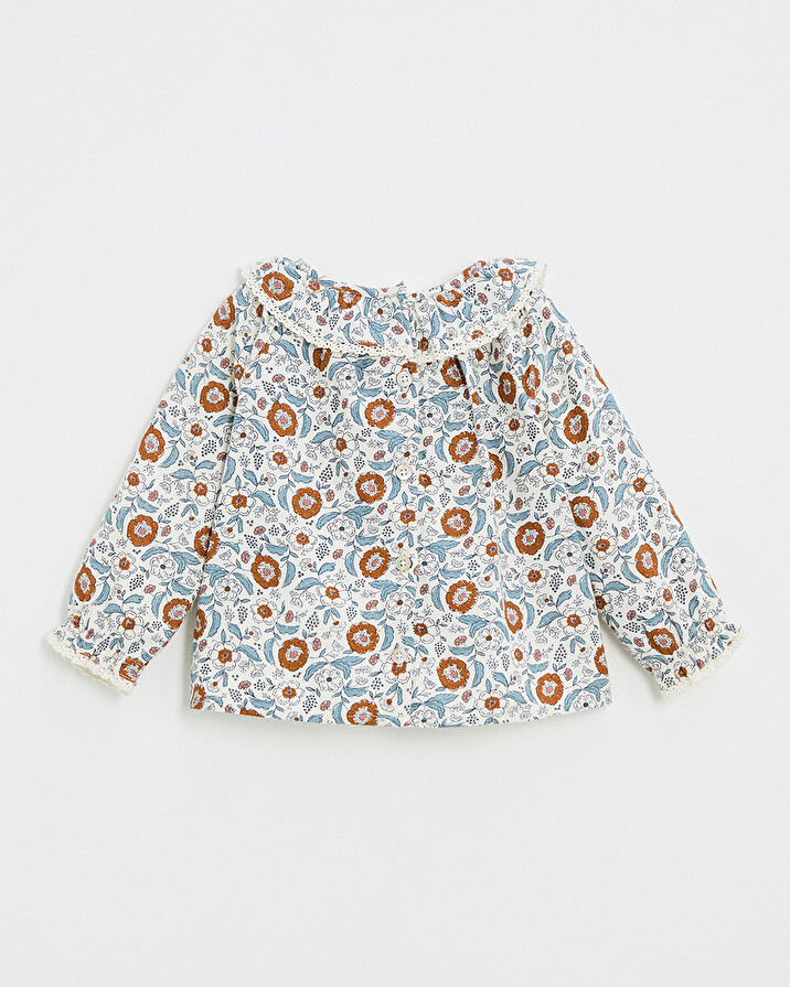 Blouse en imprim&eacute; Imprim&eacute; fleurs folk  Natalys