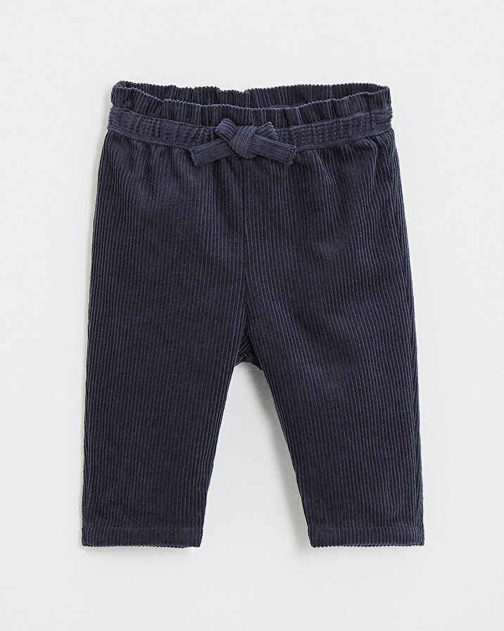 Pantalon en velours Coloris bleu nocturne  Natalys