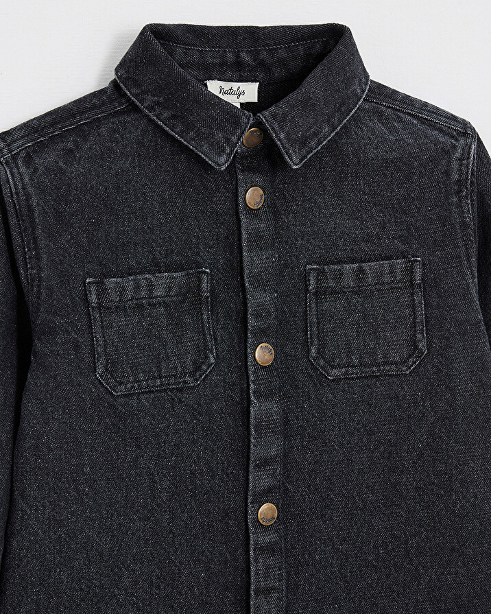 Chemise en denim Coloris gris anthracite  Natalys
