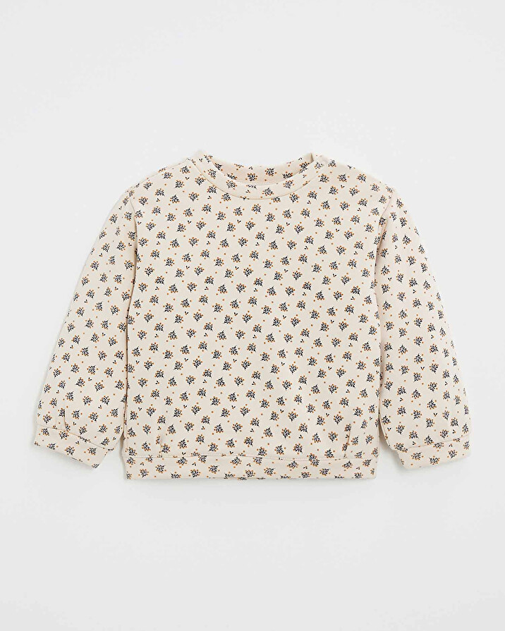 Sweat en molleton imprimé Imprimé boutons d'or Natalys