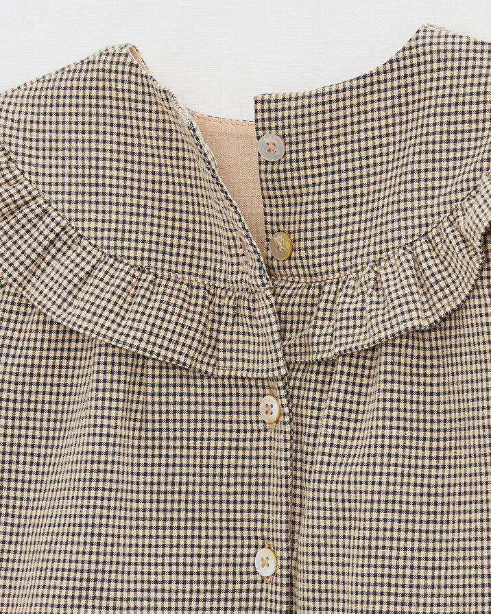 Blouse en vichy Coloris gris anthracite chin&eacute;/beige  Natalys