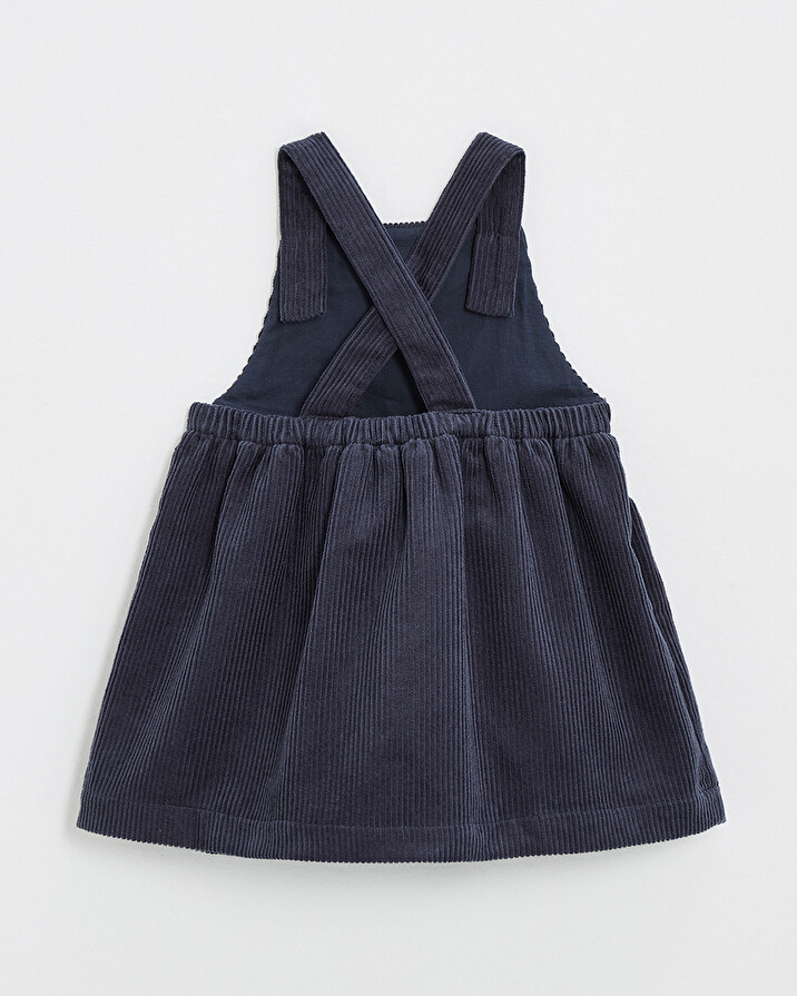 Robe salopette en velours Coloris bleu nocturne  Natalys