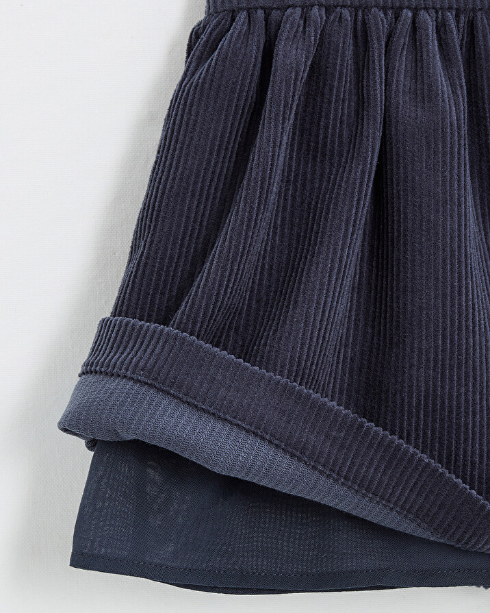 Robe salopette en velours Coloris bleu nocturne  Natalys