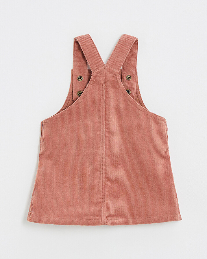 Robe salopette en velours Colors rose b&eacute;gonia  Natalys