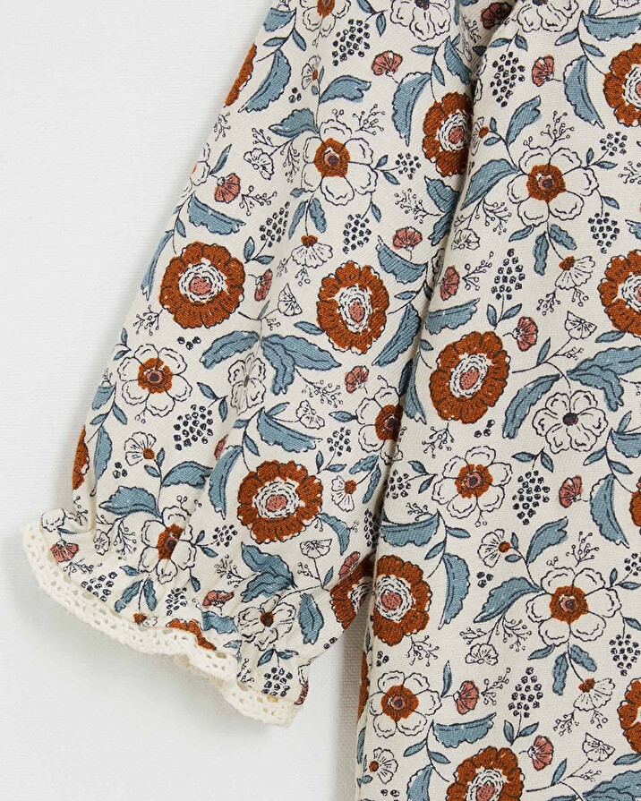 Pyjama une pi&egrave;ce en imprim&eacute; Imprim&eacute; fleurs folk  Natalys