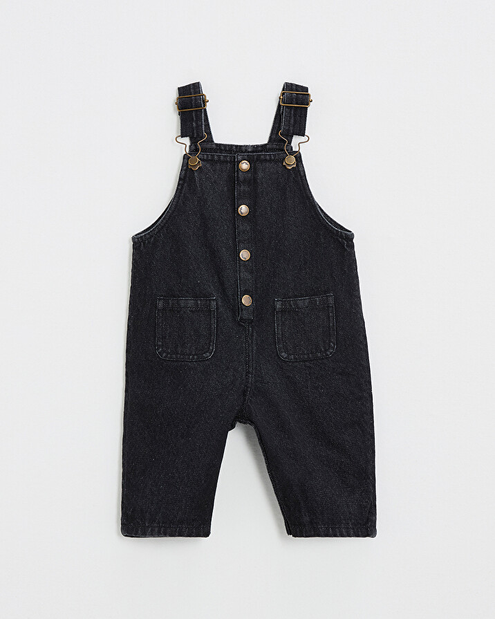 Salopette longue en denim Coloris gris anthracite  Natalys