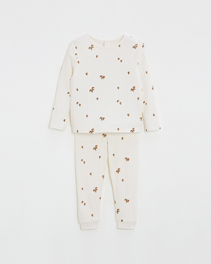 Pyjama en c&ocirc;tes enfant Imprim&eacute; automne  Natalys