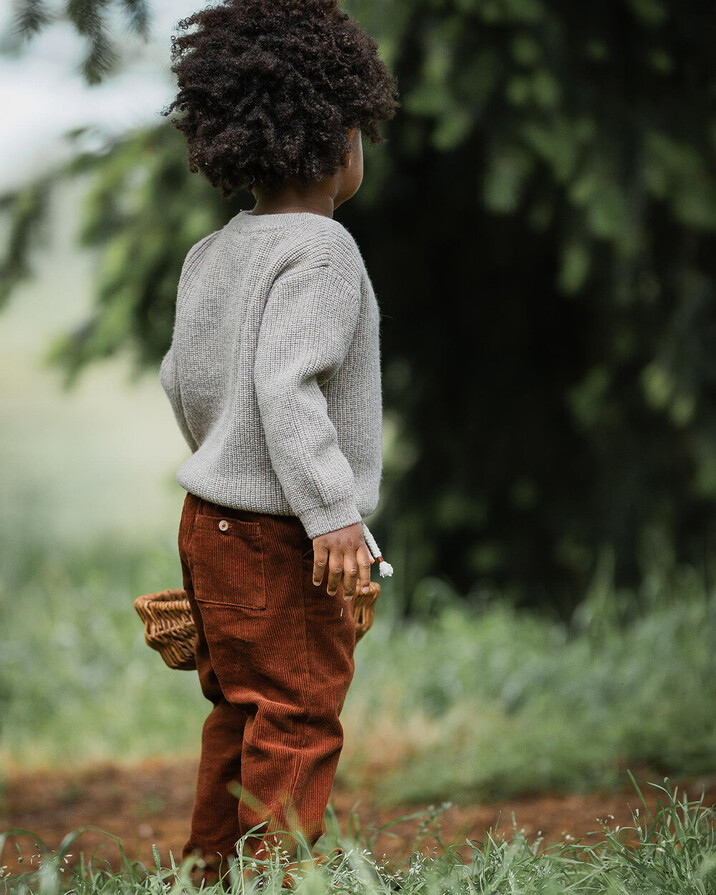 Pantalon en velours côtelé Coloris brique Natalys