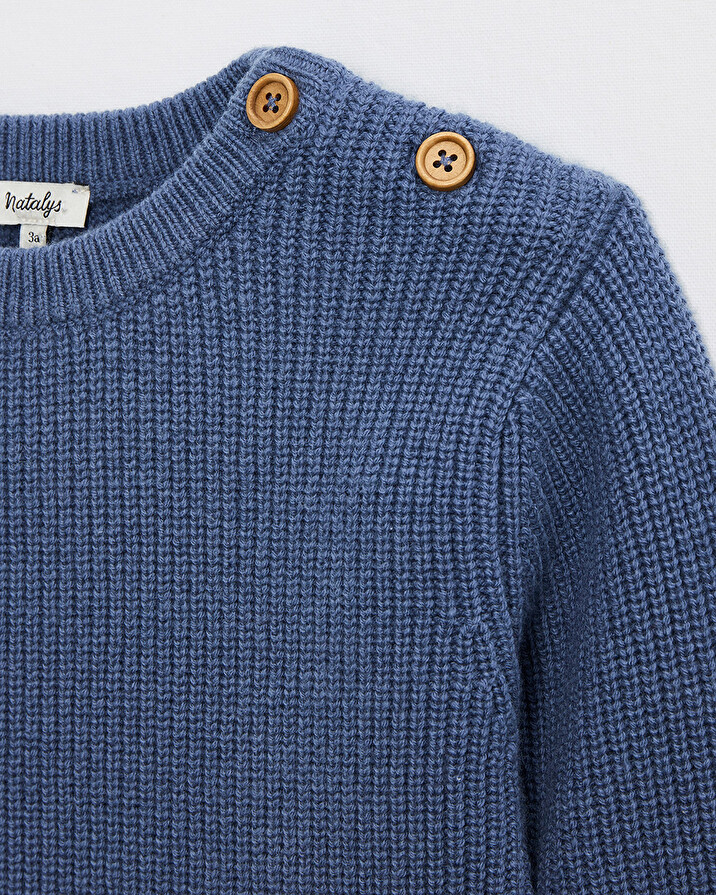 Pull en tricot fantaisie Coloris bleu nocturne Natalys