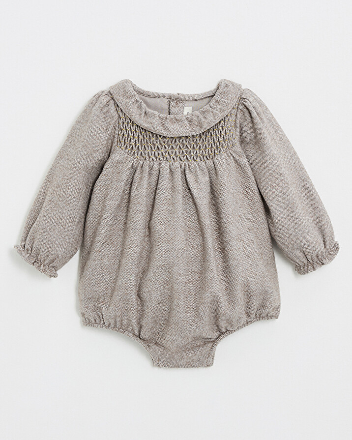 Barboteuse en flanelle Coloris beige  Natalys
