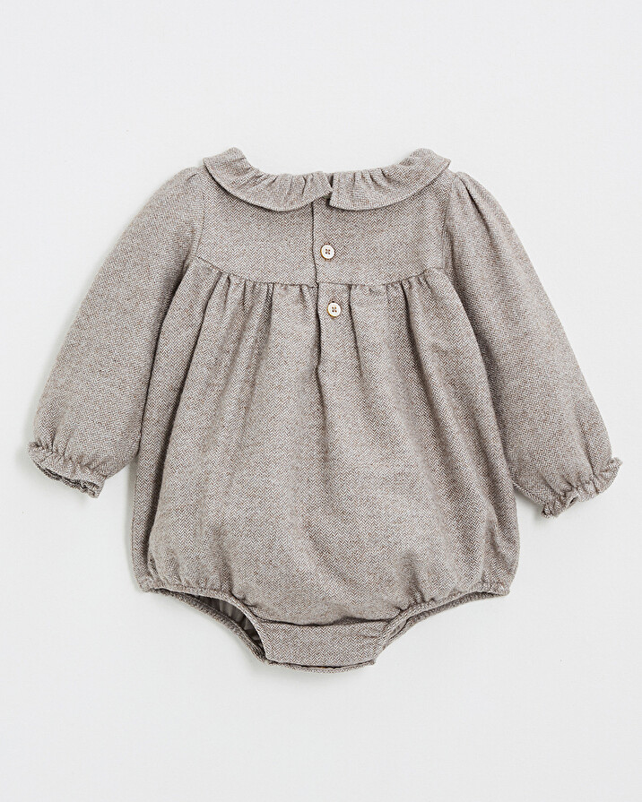 Barboteuse en flanelle Coloris beige  Natalys