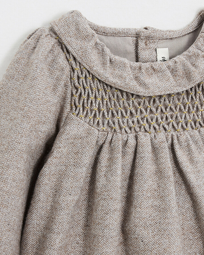 Barboteuse en flanelle Coloris beige  Natalys