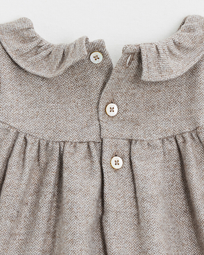 Barboteuse en flanelle Coloris beige  Natalys