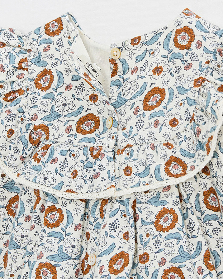 Robe manches longues imprim&eacute; Imprim&eacute; fleurs folk  Natalys