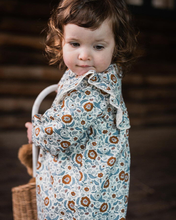Robe manches longues imprim&eacute; Imprim&eacute; fleurs folk  Natalys