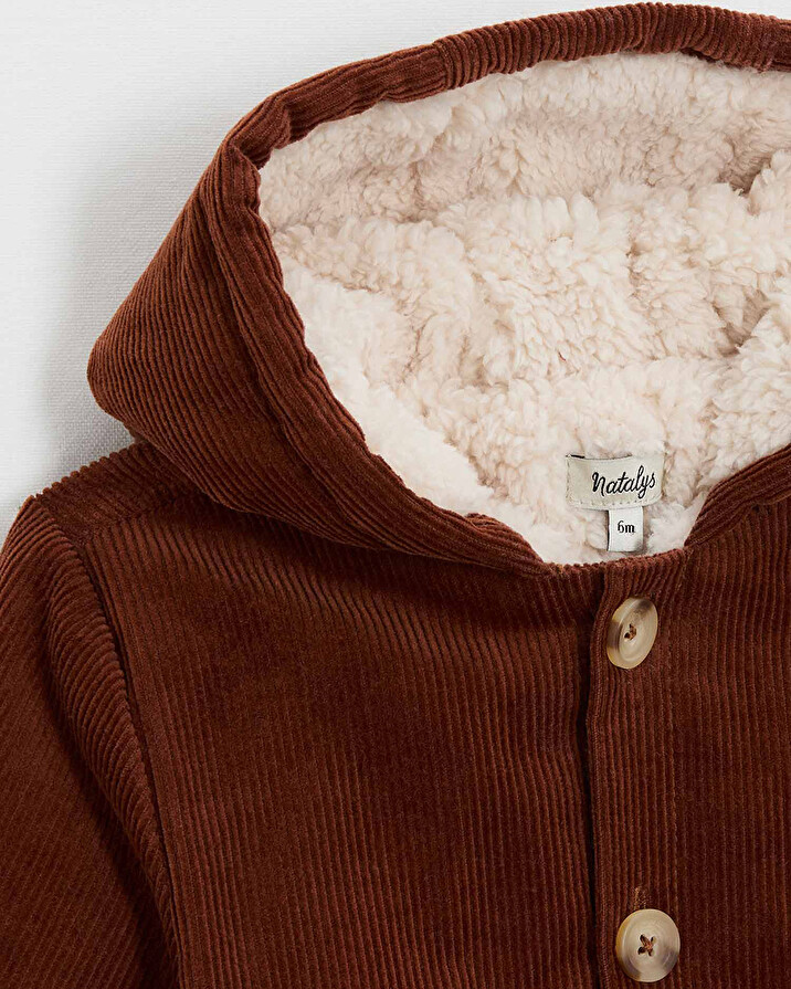 Manteau en velours c&ocirc;tel&eacute; Coloris brique  Natalys