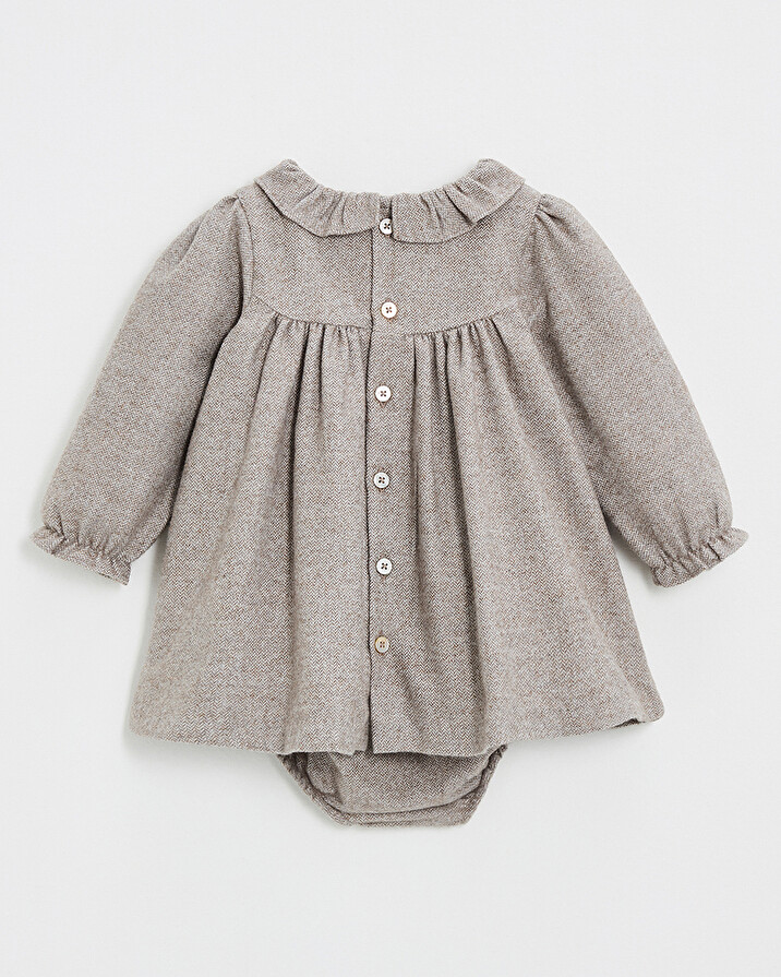 Robe manches longues flanelle Coloris beige  Natalys