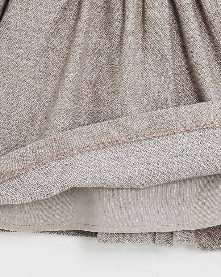 Robe manches longues flanelle Coloris beige  Natalys