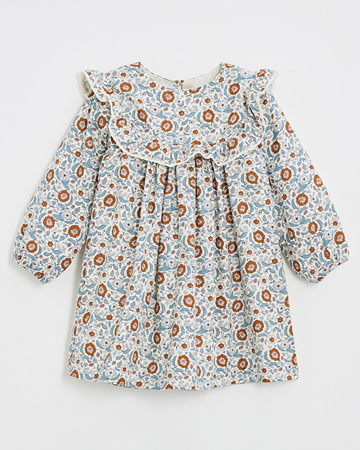 Robe manches longues imprim&eacute; Imprim&eacute; fleurs folk  Natalys