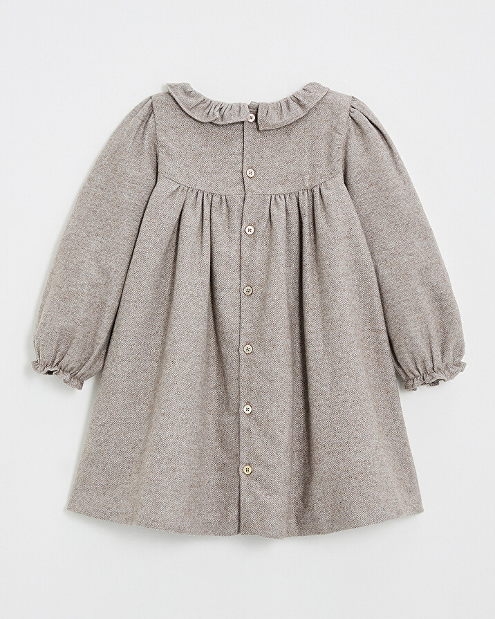 Robe manches longues flanelle Coloris beige  Natalys