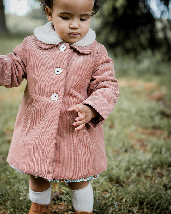 Manteau en velours côtelé Colors rose bégonia Natalys