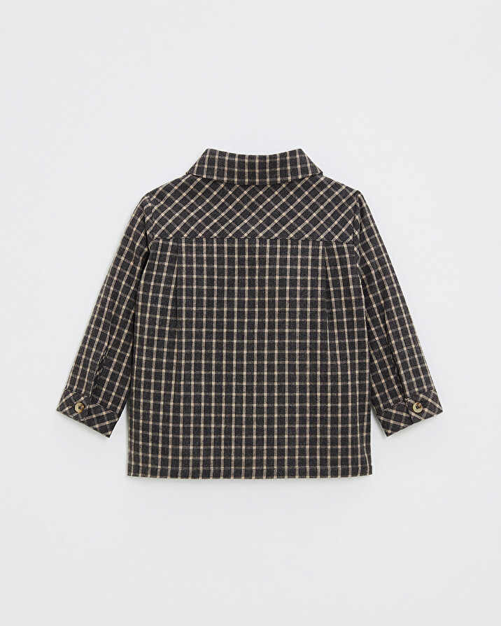 Chemise en flanelle Coloris gris anthracite chin&eacute;  Natalys