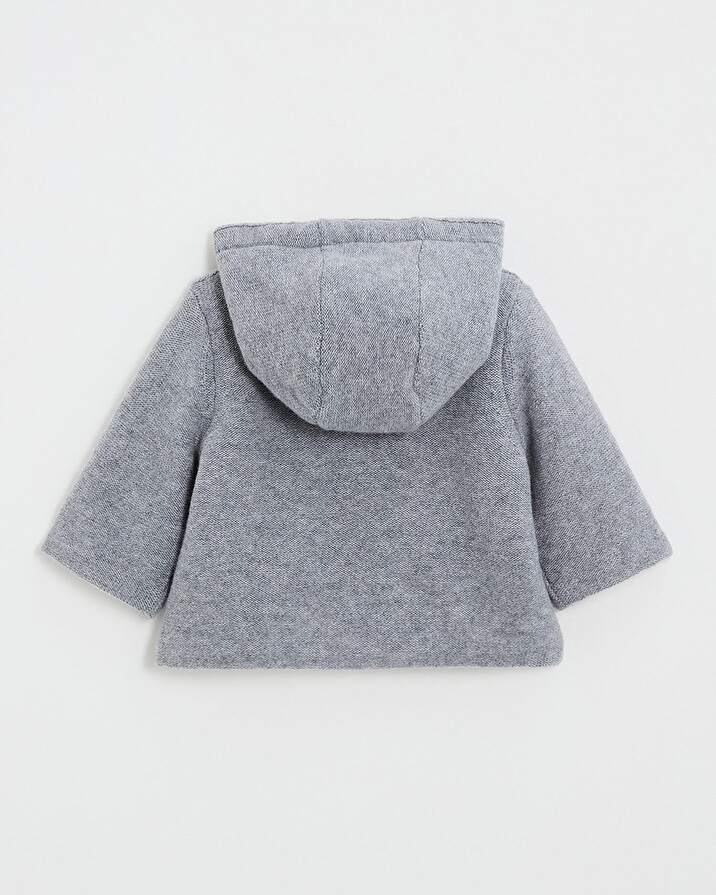 Veste &agrave; capuche en laine m&eacute;rinos Coloris Gris  Natalys