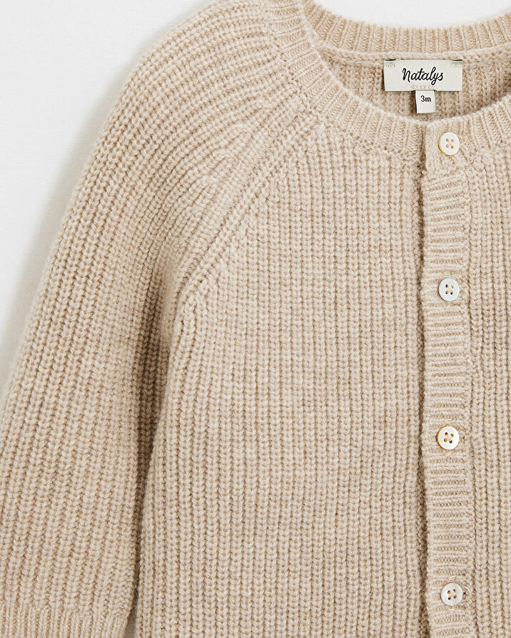 Combinaison longue sans pied en laine m&eacute;... Coloris Beige  Natalys