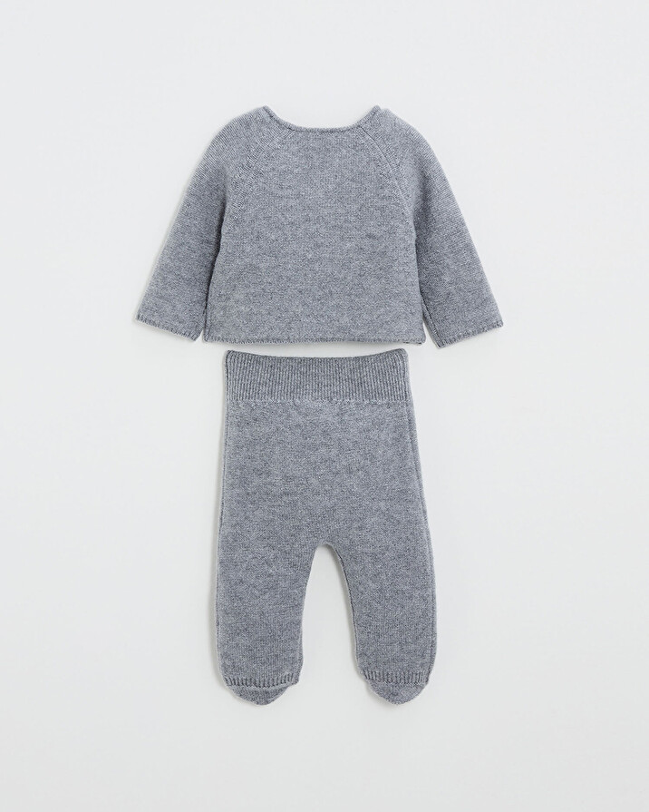 Ensemble en laine mérinos Coloris Gris Natalys