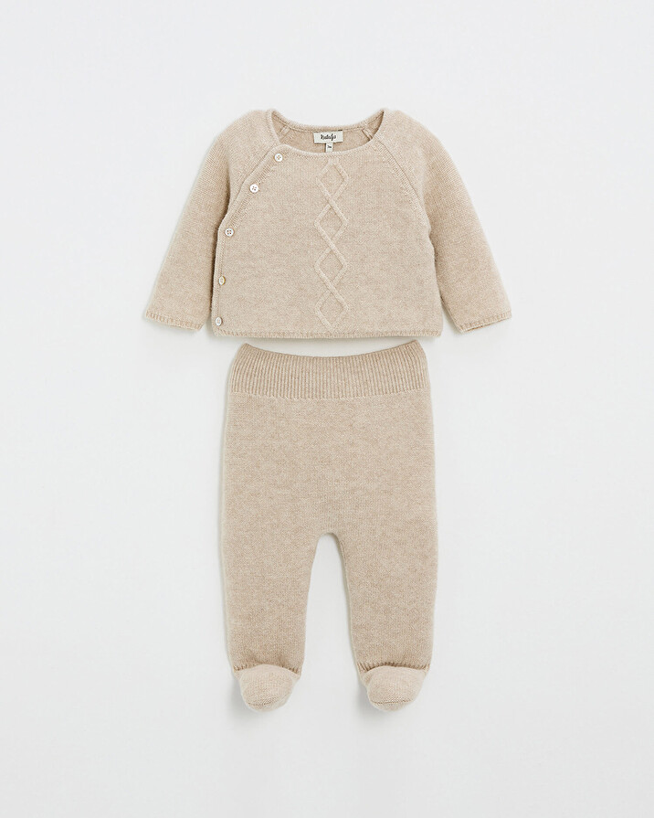 Ensemble en laine mérinos Coloris Beige Natalys