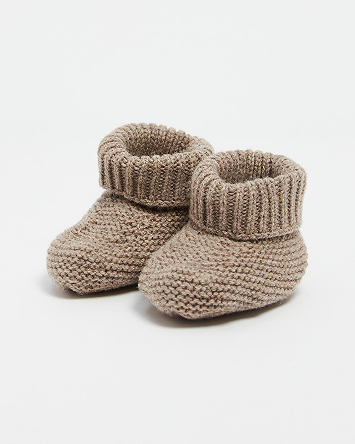 Chaussons en laine mérinos Coloris Marron Natalys