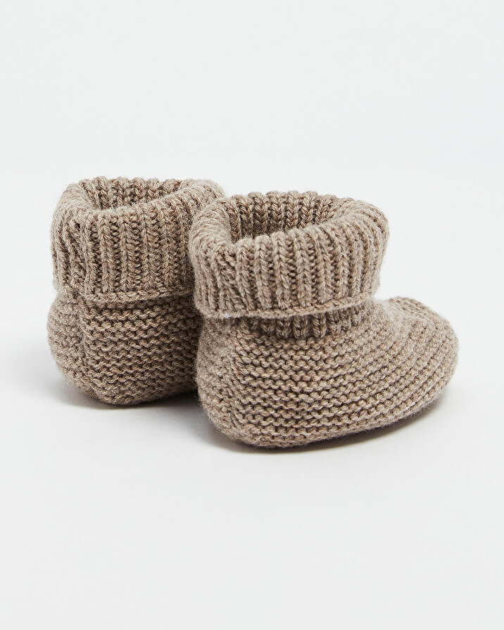 Chaussons en laine mérinos Coloris Marron Natalys